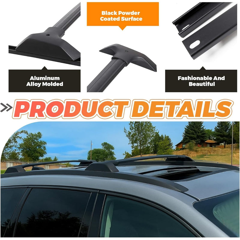 Roof Rack Cross Bars & Side Rail Compatible with 2009-2017 Chevy Chevrolet Traverse LS/LT/LTZ Replacement for 19244268 Cargo Racks Rooftop Luggage Carrier 165 Lbs LYA-093-SD