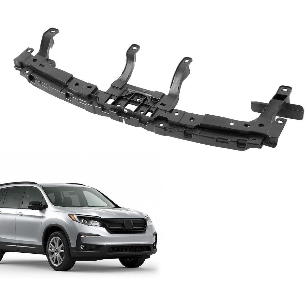ALMULOO Front Bumper Bracket Compatible with 2019-2022 Honda Pilot Replacement for 71160TG7A50 HO1041111 Plastic(PP+GF30%) Black