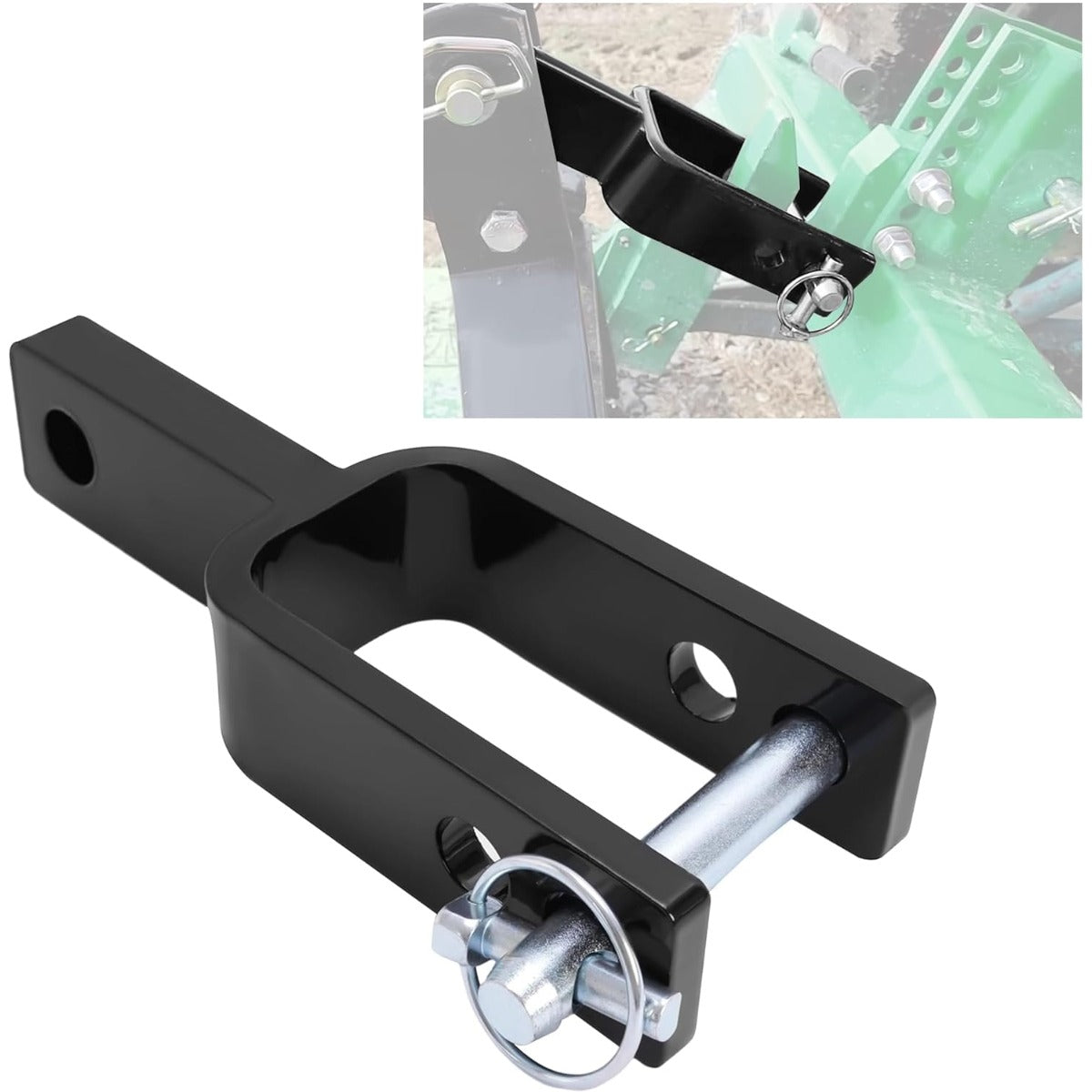 Versatile Quick Hitch Adapter Used to Adjust Top Link Bracket Movements Fits for Category 1 3-Point Tractors Steel Black