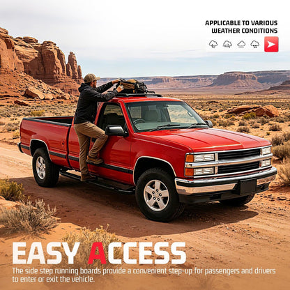 ALMULOO Steps Compatible with 88-98 Chevrolet/GMC C/K 2 Door Extended CAB