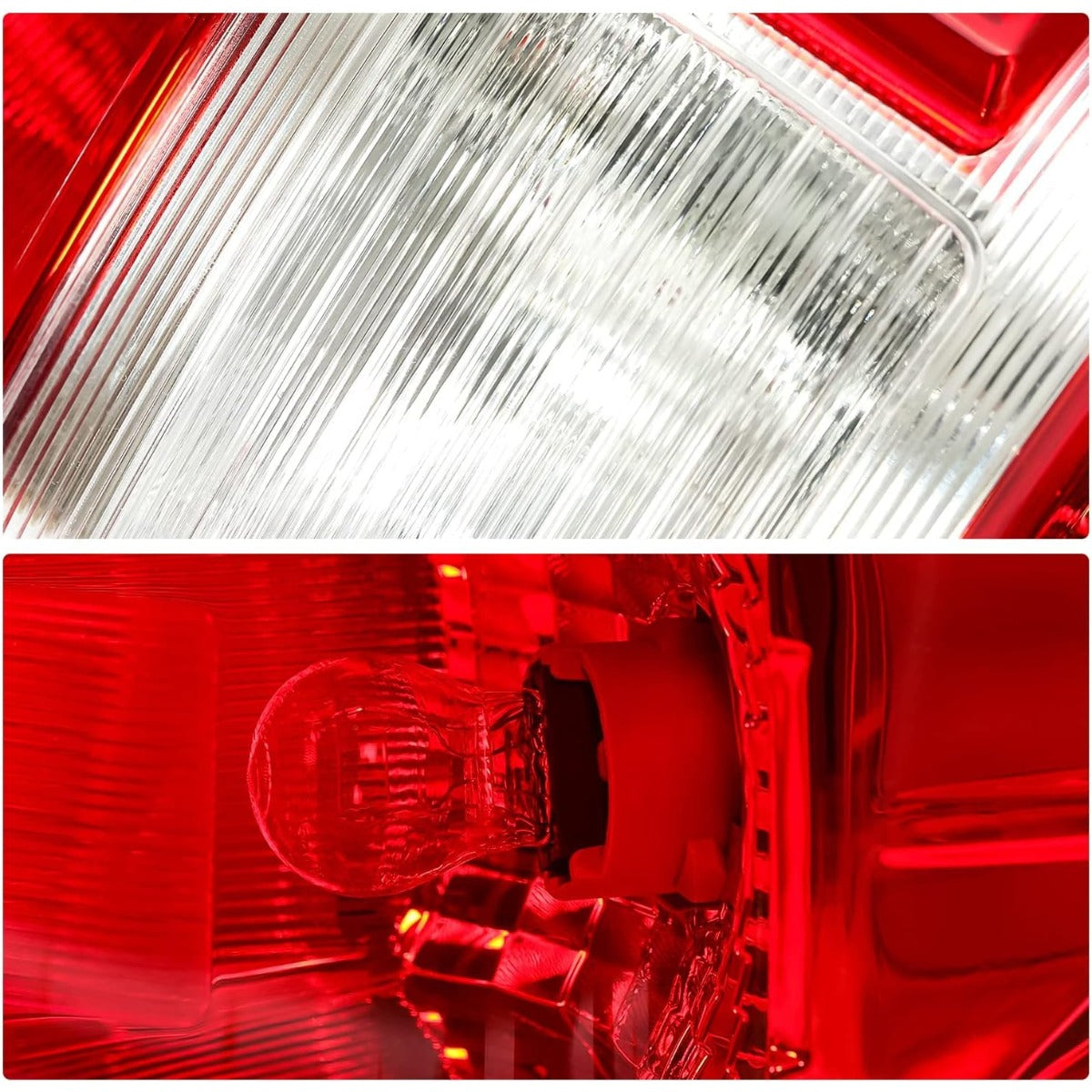 KUAFU Rear Tail Light with Bulbs Compatible with 2018-2020 Ford F-150 Replacement for JL3Z-13405-H JL3Z-13404-H FO2800265 FO2801265 Pair Taillights Red Lens Chrome Housing