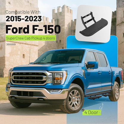 Side Steps Compatible with 2015-2023 Ford F-150 F150 SuperCrew Cab Pickup 4 Doors, High-Strength Running Boards, Steel Step Bars, Powder-Coated 4-Piece Set