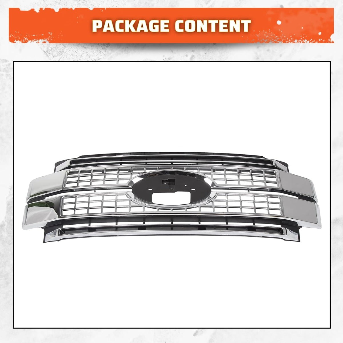 Front Bumper Hood Grille Grill Compatible with 2017 2018 2019 Ford F250 F350 F450 Super Duty Chrome (NOT ONLY OVERLAY) LYAP-293-1T