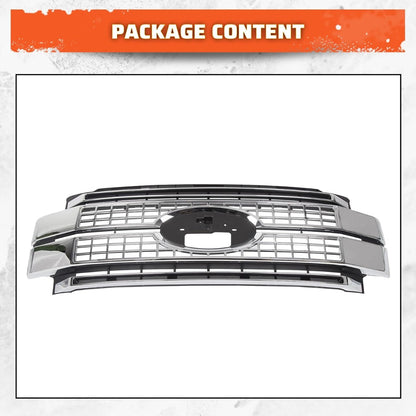 Front Bumper Hood Grille Grill Compatible with 2017 2018 2019 Ford F250 F350 F450 Super Duty Chrome (NOT ONLY OVERLAY) LYAP-293-1T
