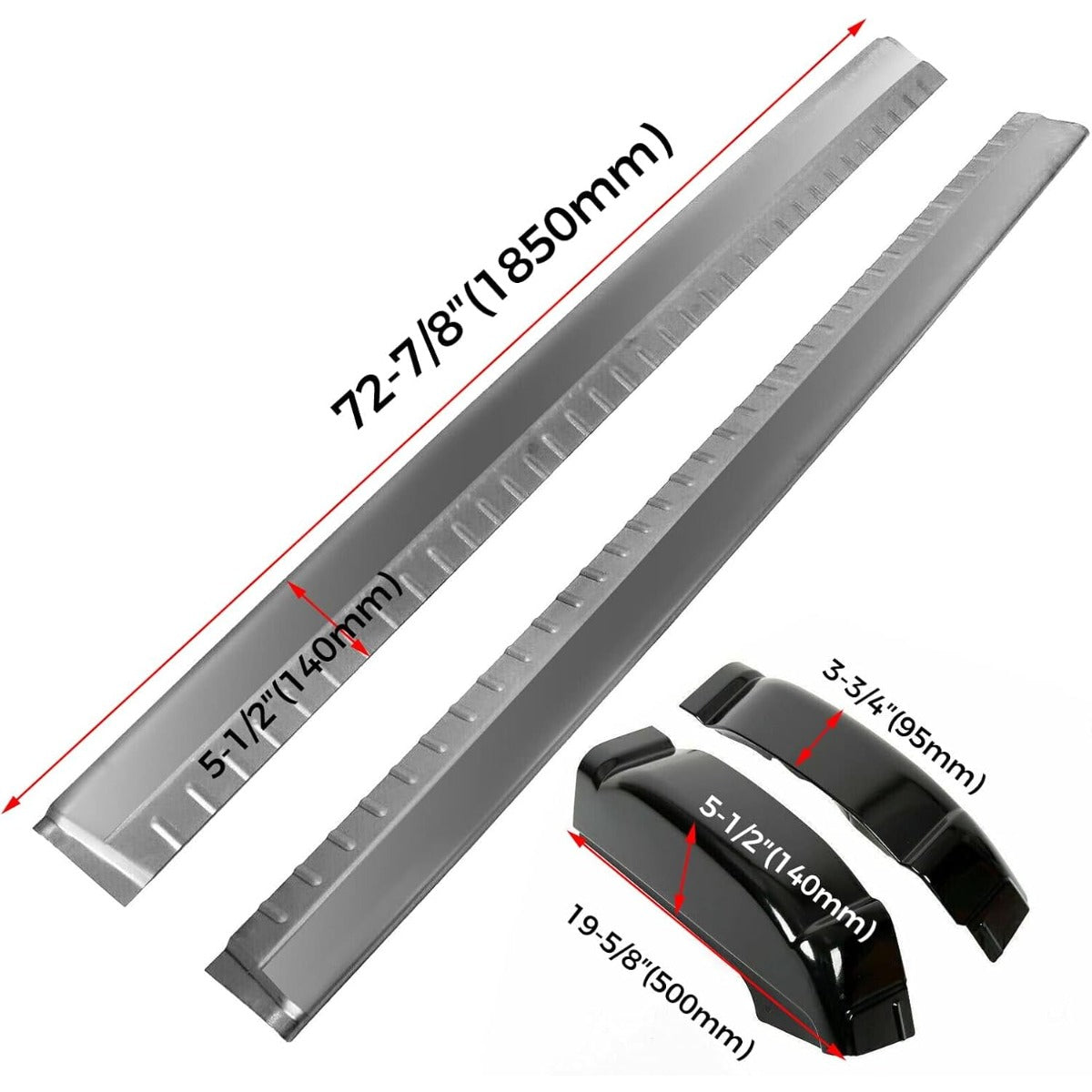 ECOTRIC Rocker Panels Cab Corners Compatible with 1999-2007 Chevy GMC | Compatible with 1999-2007 Chevy Silverado GMC Sierra 4 Door Extended Cab Trucks Lower Slip-On Metal 2 Packages