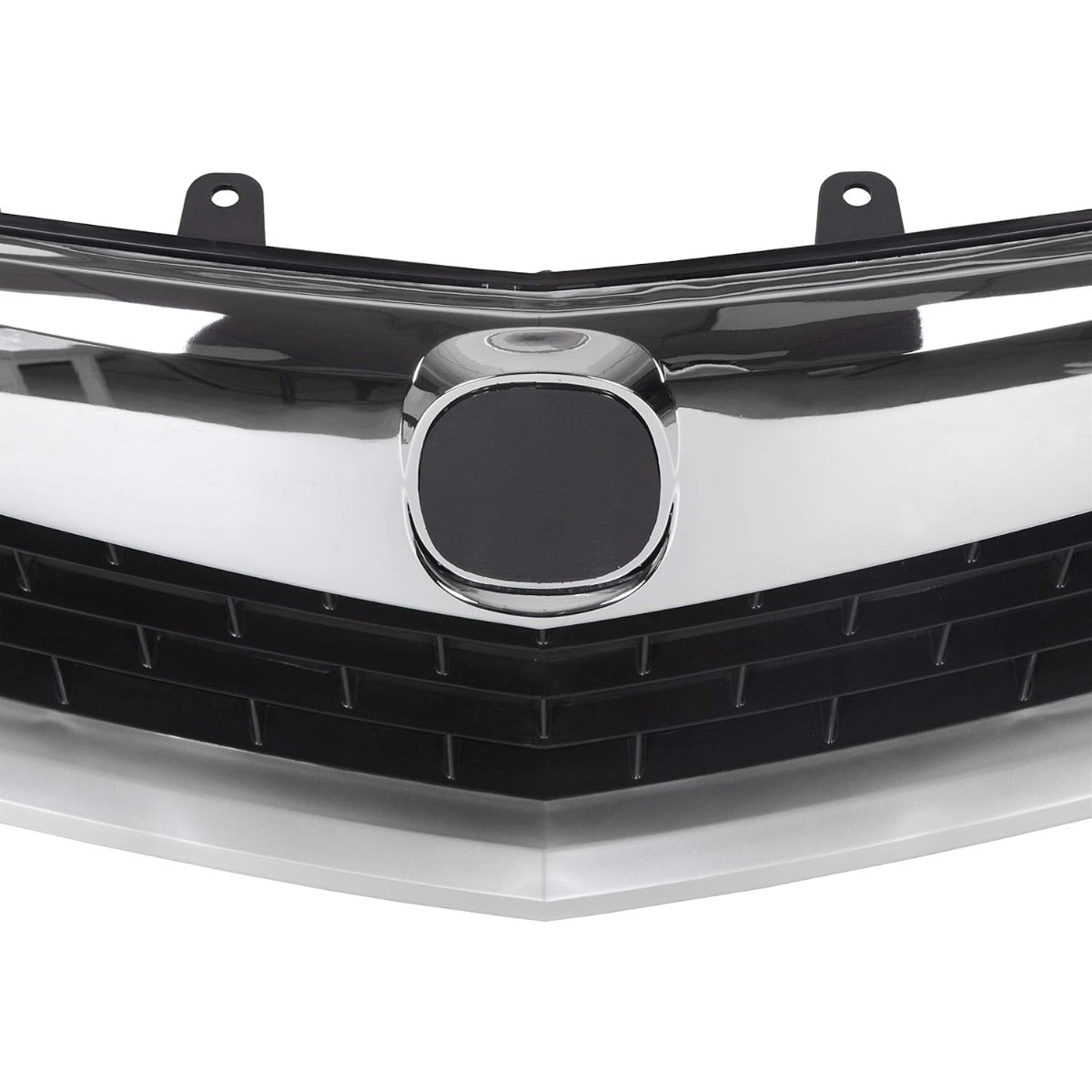 HECASA Front Grille Compatible with 2009 2010 ACURA TSX Silver ABS Plastic Grill With Moulding Trim