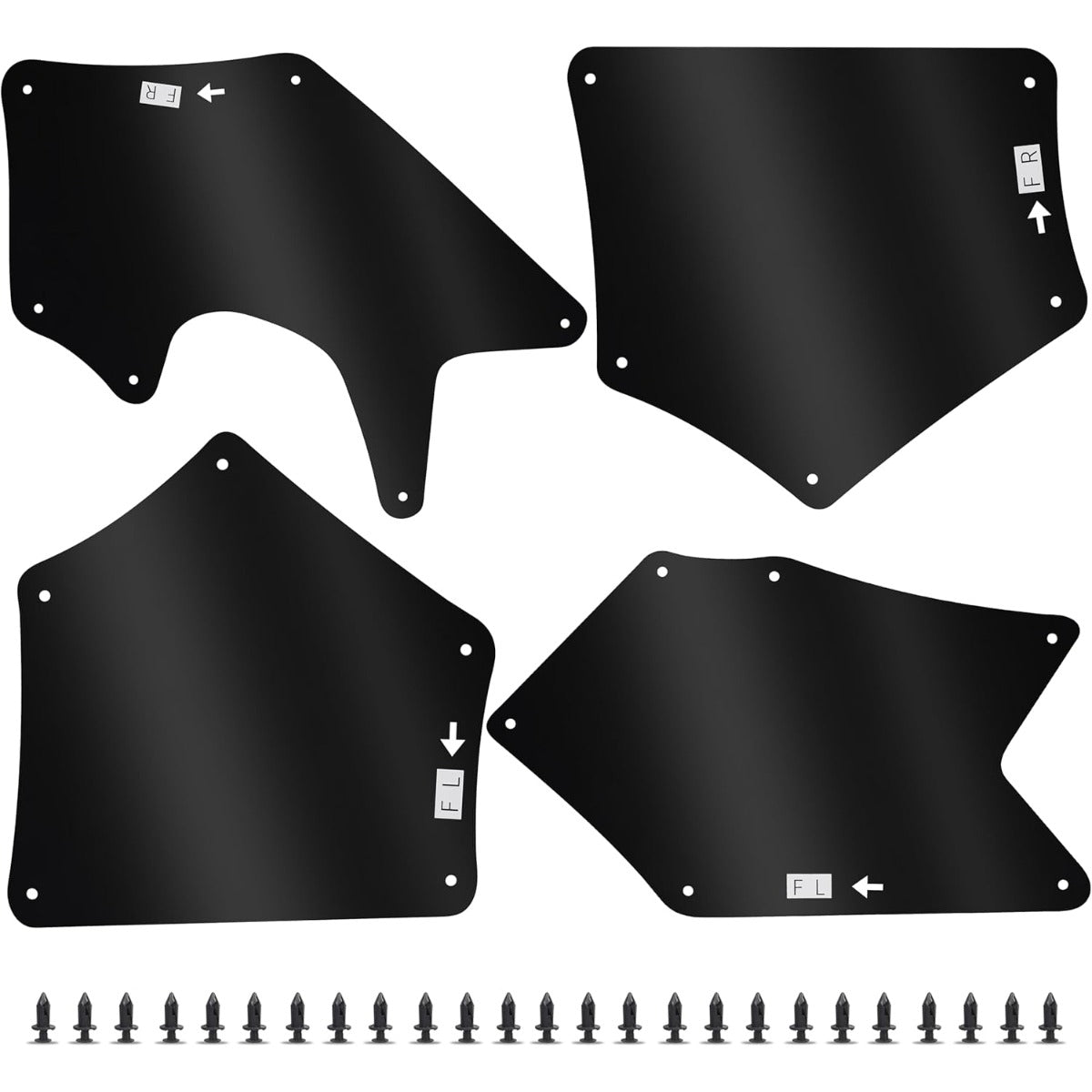 Front Splash Guards Fender Liner Shields w/Clips for 2007-2022 Toyota Tundra Sequoia Replace for Apron Seal Mud Flaps Mudflaps Mudguards 4Pcs