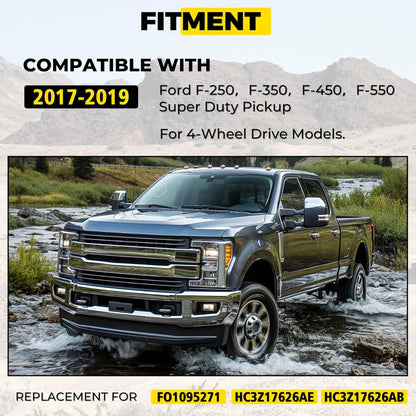 KUAFU Front Lower Bumper Valance Compatible with 2017-2019 Ford F250 F350 F450 F550 Super Duty Pickup 4-Wheel Drive Replacement for FO1095271, HC3Z17626AE Bumper Lip Air Dam Deflector PP Plastic