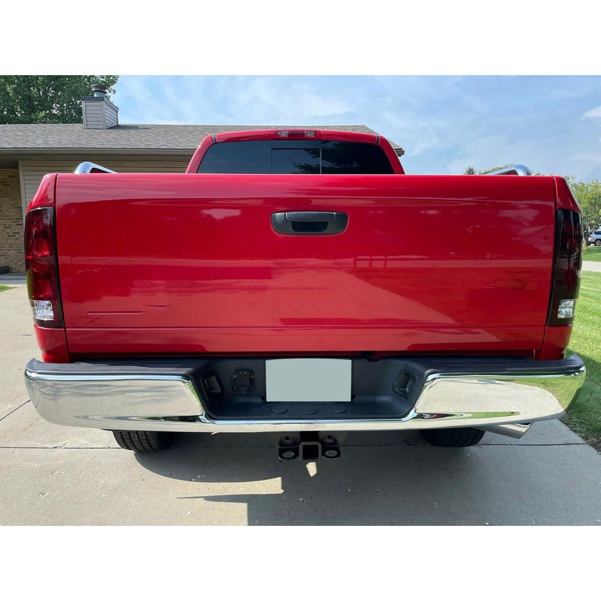 Rear Step Bumper Assembly Compatible With 2002-2008 Dodge Ram 1500 2003-2009 Ram 2500 3500 Replace for CH1103111 CH1103108 W/Top Pads & & license Plate lamp Chrome