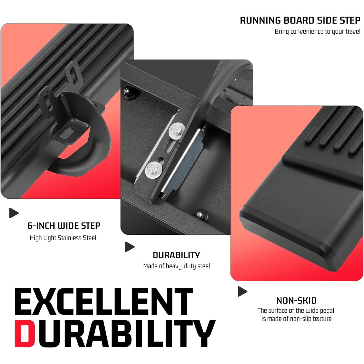 Side Steps Running Boards Compatible with 2004-2014 Ford F-150 Regular Cab Step Bars Steel+Plastic Powder Coated+Textured Black