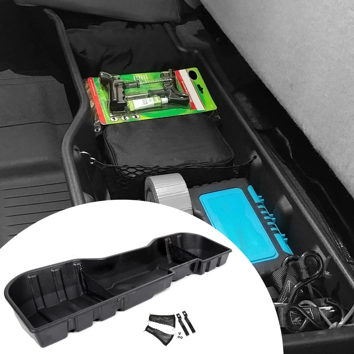 Under Seat Storage Box Compatible with Crew Cab 2007-2019 Silverado/Sierra 1500 / 2500HD / 3500HD Under Seat Storage Container Replacement for #23183674 LYAP-211