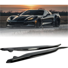 Side Skirts Rocker Panels Compatible with 2014-2019 Corvette C7 All Models ZR1 Style, Gloss Black