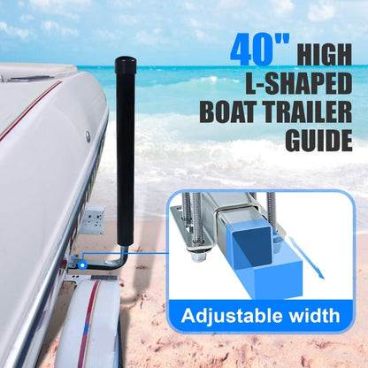 ECOTRIC 40"-60'' Boat Trailer Post Guides Fits Frames up to 3" W x 4-1/4" H Boating & Sailing Poles Guide Bars for Canoe Fishing Boat Kayak Ski Boat 2Pcs