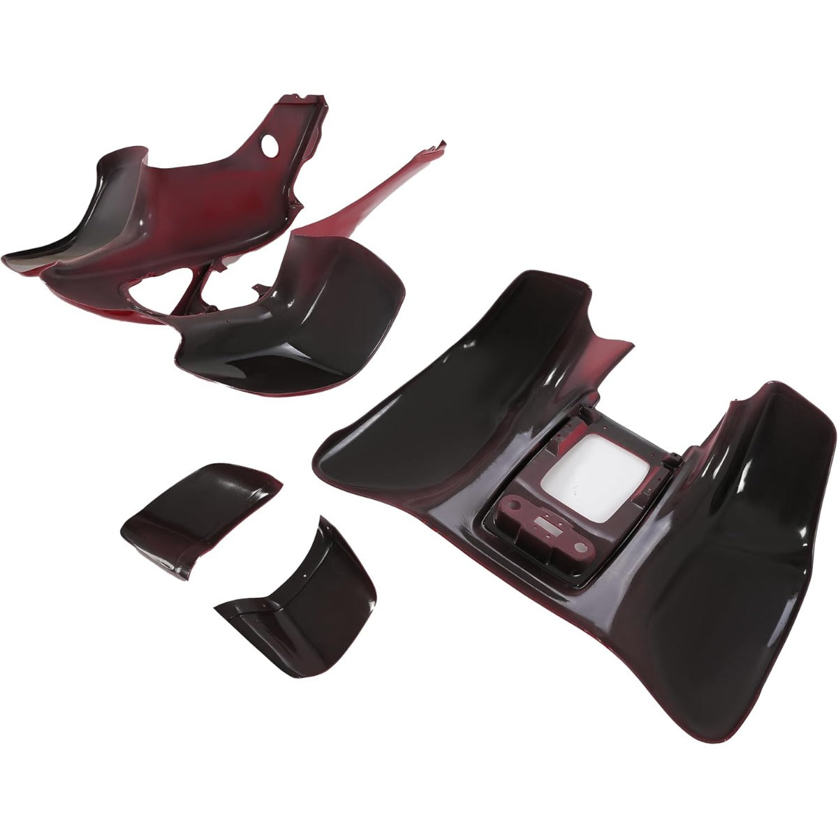 Red Plastic Front and Rear Fender Mud Guard Kit Compatible with 1999-2004 Honda 400EX Plastic