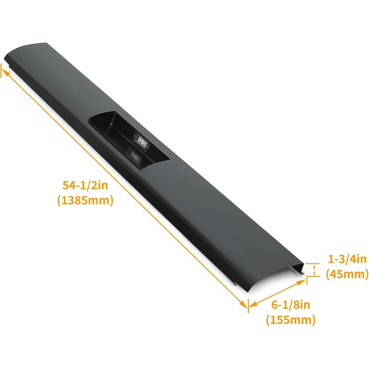KUAFU Rear Bumper Roll Pan Compatible With 1995-2004 Toyota Tacoma Fleetside Models W/LED License Light Steel Black