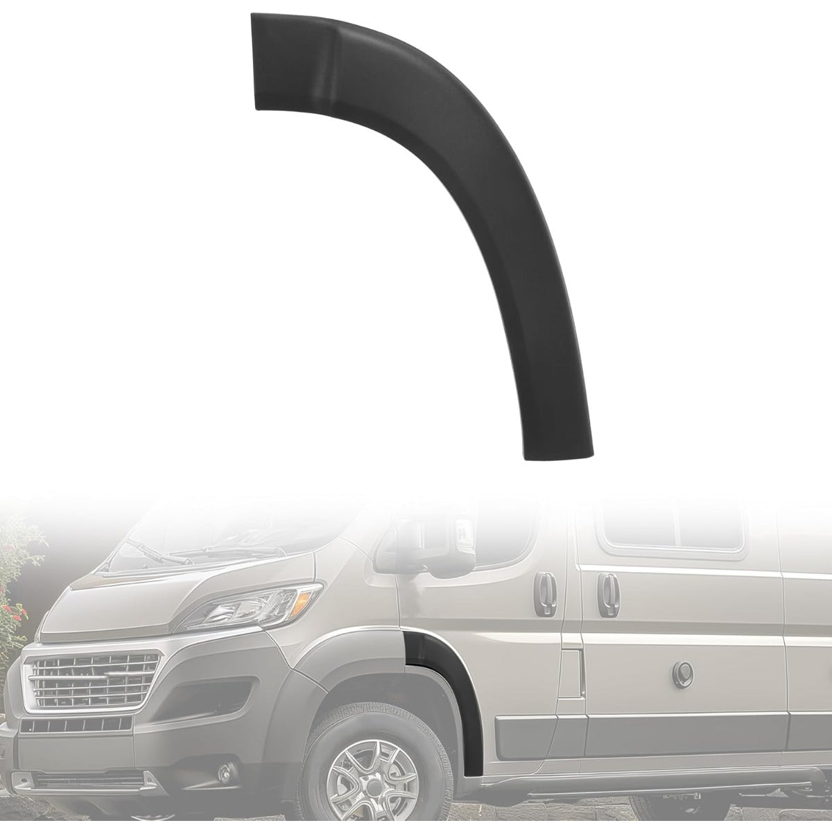 KUAFU Front Door Molding Trim Fender Flare Compatible with 2019-2022 Dodge Ram ProMaster Wheel Flare PP Plastic Black - Left Driver Side