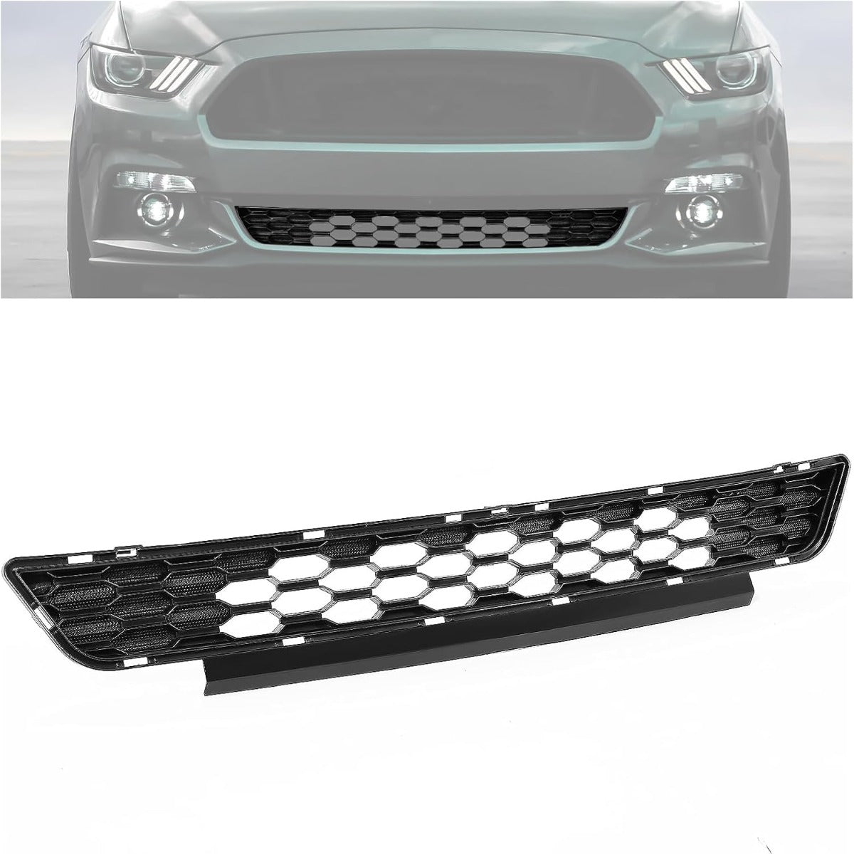 Lower Radiator Front Grille Grill Compatible with 2015-2017 Ford Mustang Replacement for FR3Z-17K945-BA FO1036168 Black