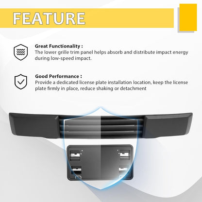 KUAFU Front Bumper Cover+License Plate Bracket Mount Compatible with 2015-2017 Ford F150 Models W/o Block Heater&Grille Shutters Replace for FO1044108, FO1068165, FO1044109, FL3Z17E810AA, FL3Z17A385A