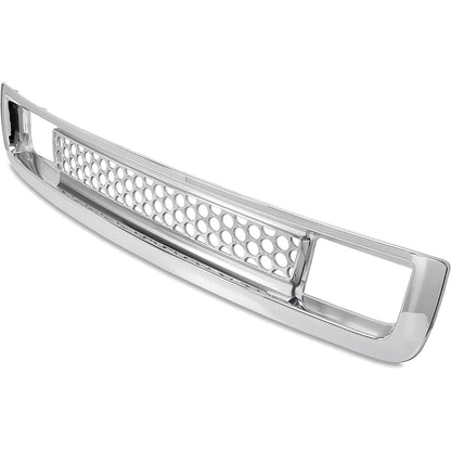 Front Bumper Lower Grille Compatible with 2007-2013 GMC Sierra 1500 Denali Replacement for GM1036131 Bumper Grill Chrome Silver
