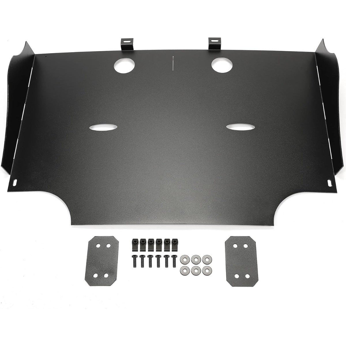 Skid Plate Compatible with 2015-2024 Ford F-150 2.7L 3.5L Ecoboost Catalytic Converter Protection Shield Black Steel Powder Coated