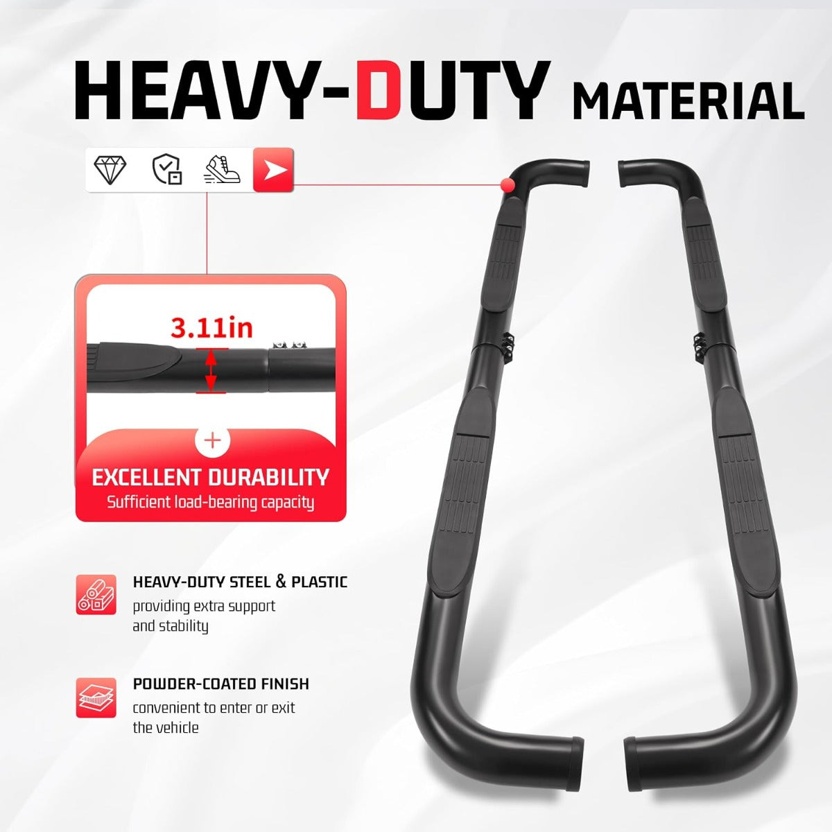 ALMULOO Steps Compatible with 88-98 Chevrolet/GMC C/K 2 Door Extended CAB