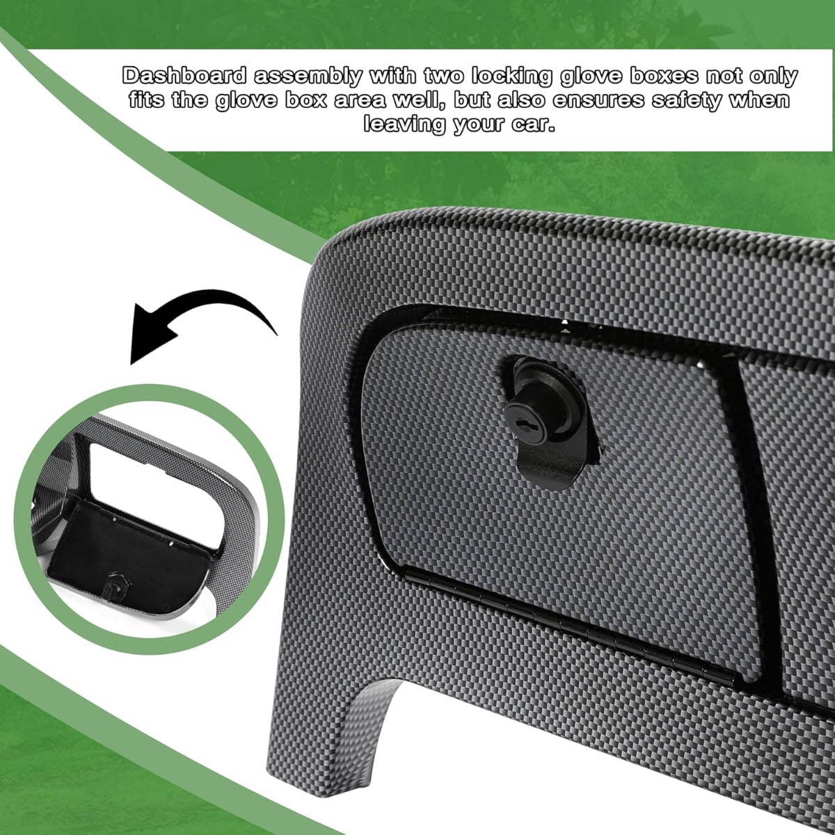 Golf Cart Dash Assembly Compatible with 1994-2013 EZGO TXT Golf Cart Dashboard Dash Kit Carbon Fiber Printing (w/Hardware and Keys)