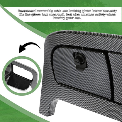 Golf Cart Dash Assembly Compatible with 1994-2013 EZGO TXT Golf Cart Dashboard Dash Kit Carbon Fiber Printing (w/Hardware and Keys)