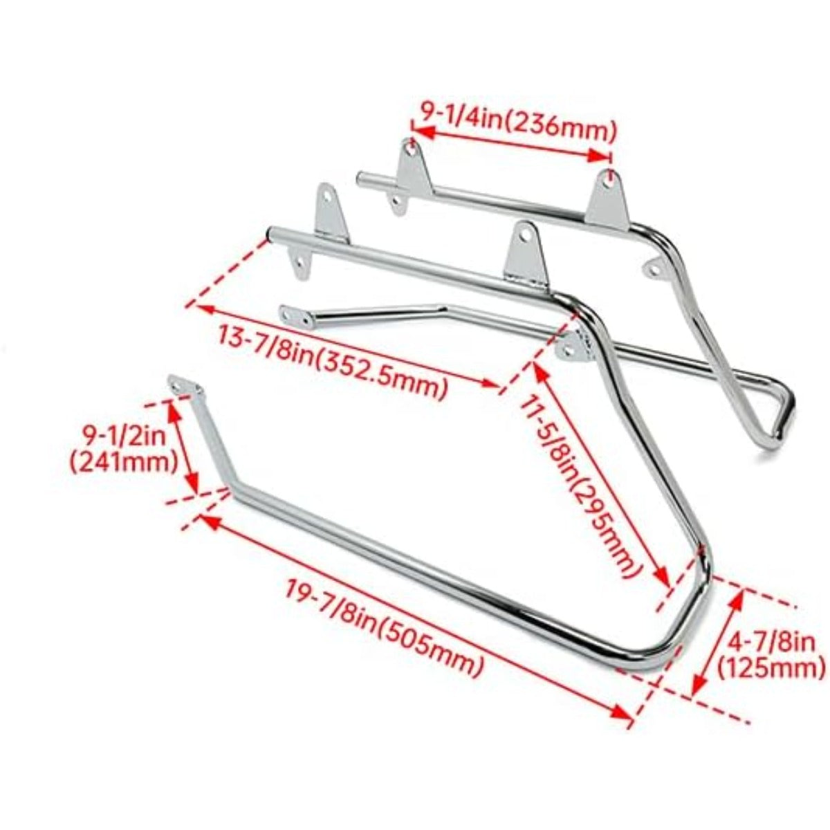 ECOTRIC Saddle Bag Conversion Brackets Support Guard Compatible with Harley Softail 1984-2017 Heritage Springer Fatboy FLSTF FLSTS Bad Boy FXSTSB EFI FLSTFI (Except for Deuce Models) Chrome