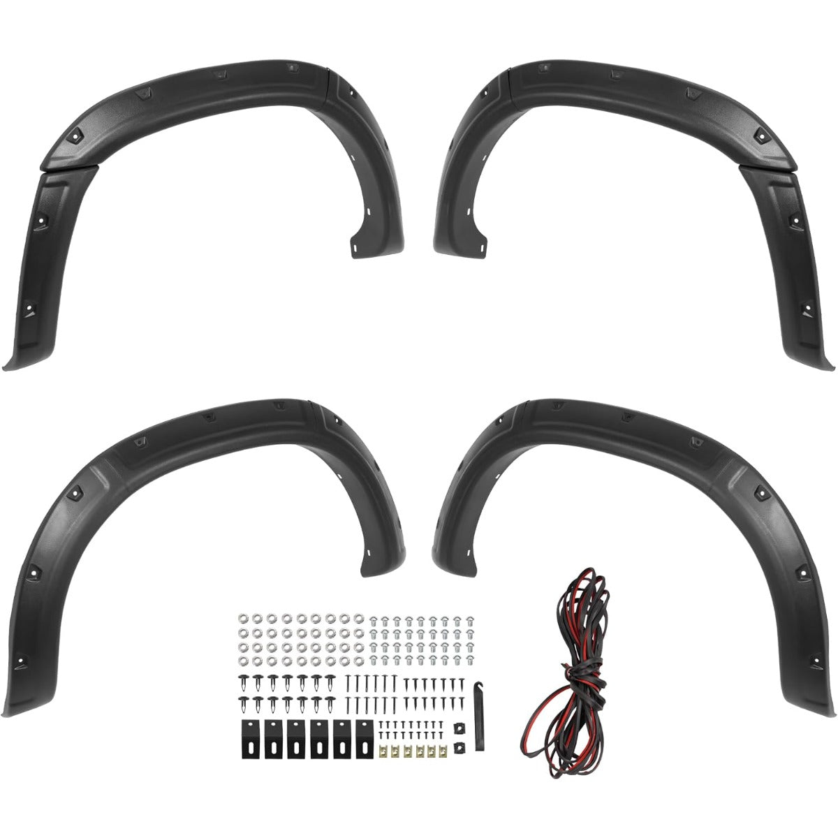 4Pcs Fender Flare Compatible with 2000-2006 Toyota Tundra | Front & Rear Wheel Arch Cover Protector Set Plastic(PP) Textured Black