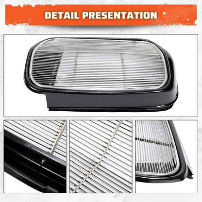 Front Grille Shell + Insert Compatible with Ford 1932 Models Model B/BB / 18 Polished Stainless Steel (Without Crank Hole) LYAM-414S-1