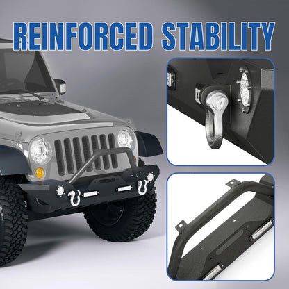 KUAFU Bumper Compatible with Wrangler JK Unlimited JL Gladiator JT