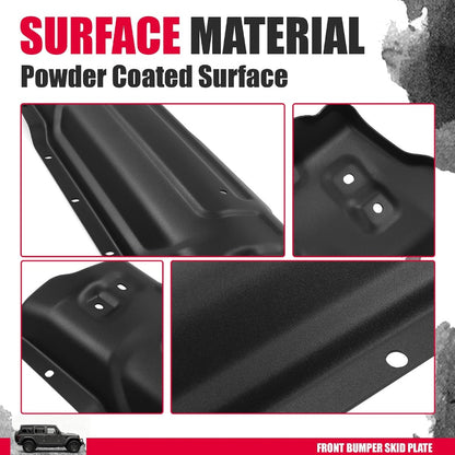 Front Bumper Skid Plate Compatible with 2018-2025 Jeep Wrangler 2020-2025 Jeep Gladiator Steel Skid Plate Cover Replacement for 68293984AB