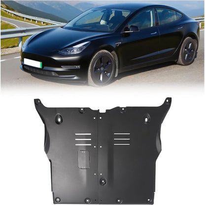 Front Skid Plate Compatible with 2018-2024 Tesla Model 3 & 2020-2024 Model Y Under Engine Guard Plate Cover Lightweight Aluminum Powder Coated