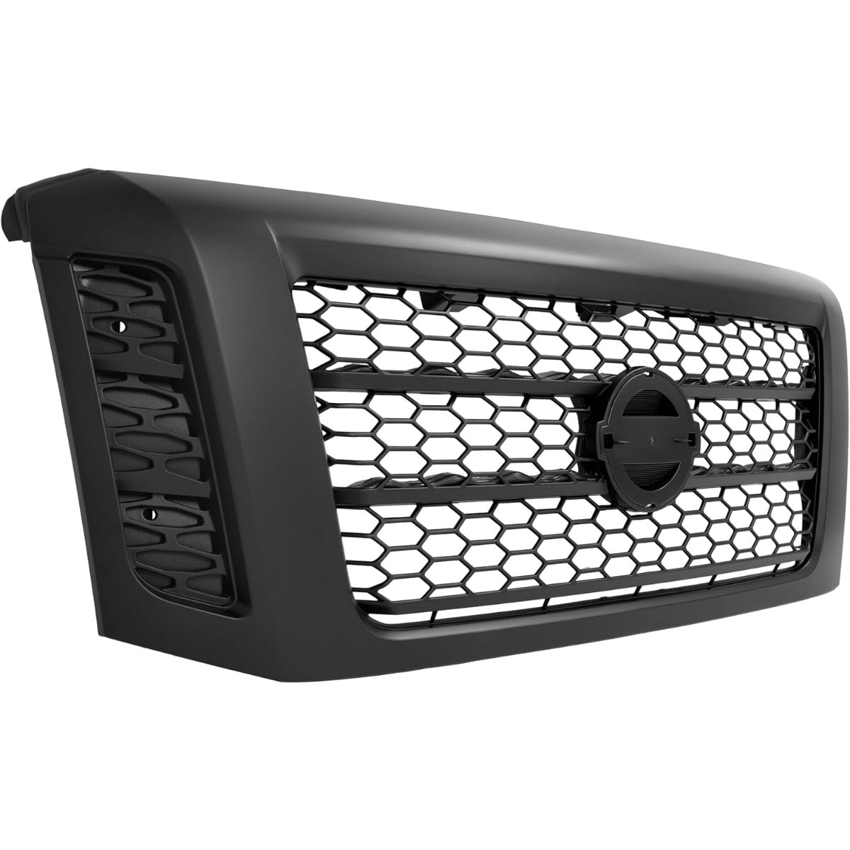 ALMULOO Front Bumper Grille Grill Compatible with 2017-2019 Nissan Titan XD Matte Black Painted