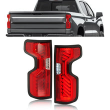 HECASA Pair Tail Lights Compatible with 2019-2023 Chevy Chevrolet Silverado 1500 2500HD 3500HD Full LED Rear Taillight Brake Lamp DRL Red Lens Chrome Housing Replacement for GM2800311 GM2801311