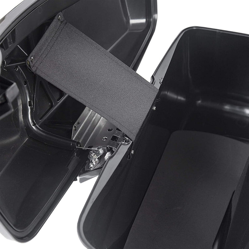 KUAFU Saddle Bags Trunk W/Lid & Latch Key with Black Bracket Compatible with 1984-2017 Harley Davidson Softail Models Saddlebag Conversion Bracket Kit Support Mounts 2 Packages LTS+LYHD-08-B