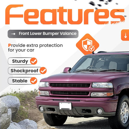 Front Lower Bumper Valance Compatible with 2003-2006 Chevy Chevrolet Suburban 1500 Tahoe Z71 w/Fog Light Hole & Tow Hook Hole Replace for GM1092209 15766483 Lower Bumper Cover Air Dam Deflector