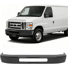 ALMULOO Front Bumper Face Bar Compatible with 2008-2014 Ford E-150/Ford E-250 and 2008-2019 Ford E-350 Super Duty/E-450 Super Duty Replace 8C2Z17757APTM FO1002409 Steel Powder Coated Black