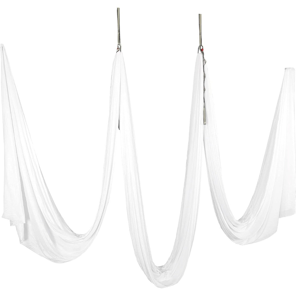 Kojem Aerial Silk Fabric Yoga Swing Kit For Fitness Yoga Inversions Flexibility Core Strength Dance White Nylon Fabric 6.6/13.1 Yards