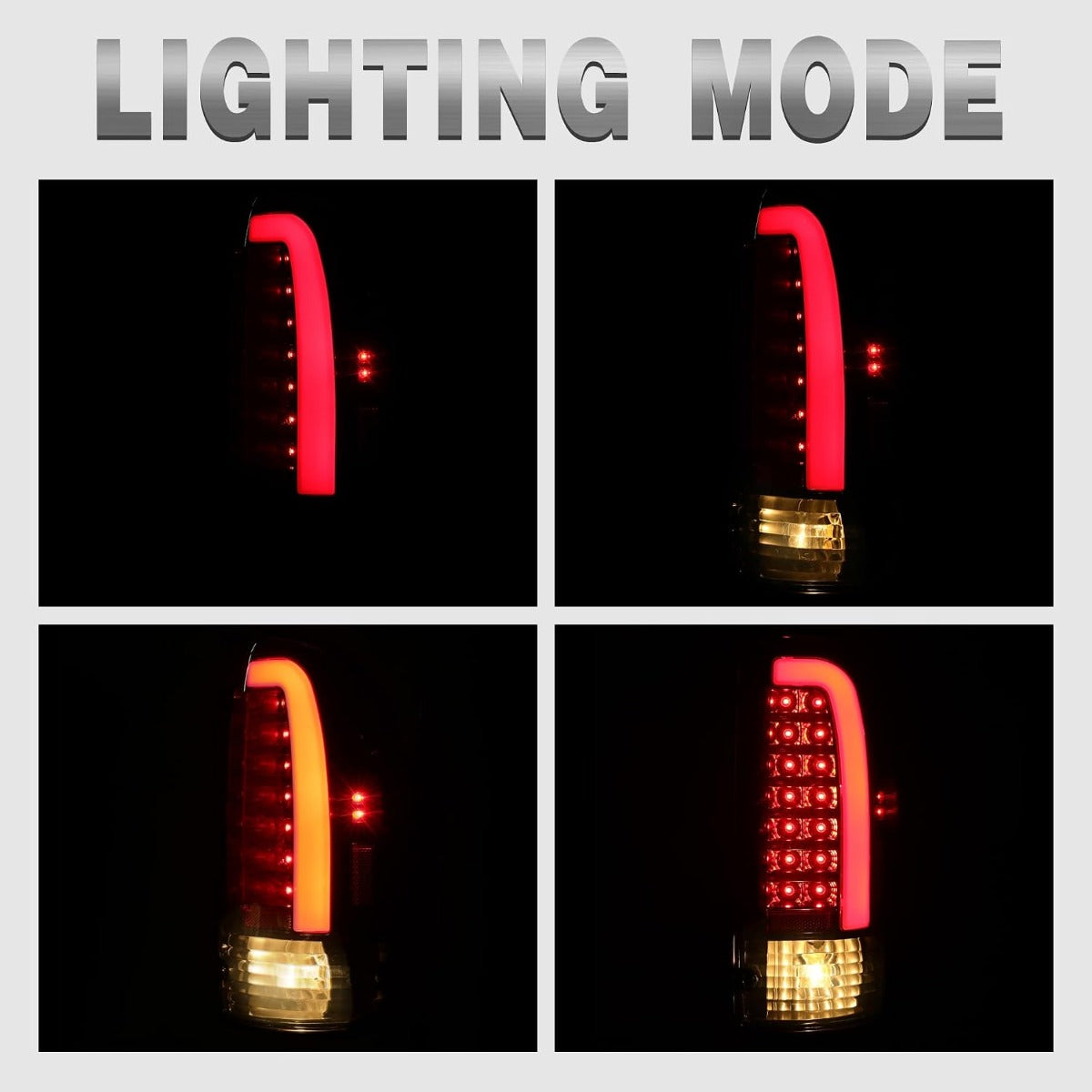 HECASA LED Tail Lights Compatible with 1995-2000 Toyota Tacoma 1998-2000 Toyota Tacoma Limited Pre Runner LED Tube Bar Replacement for TO2800116 TO2801116 8156004030 8155004030 Smoke Lens