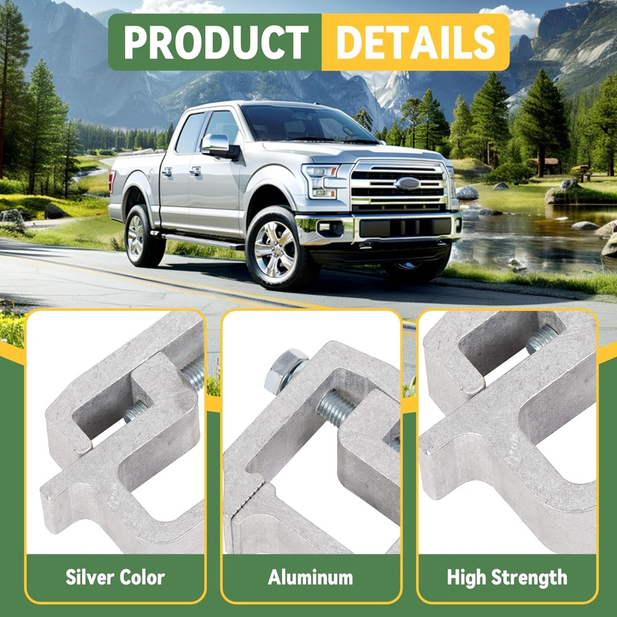 Mounting Clamps Truck Caps Camper Shell Compatible with Toyota Chevrolet Chevy Ford Dodge Ram Gmc Sierra Dakota Ram 1500 2500 3500 F150 F250 Heavy Duty Aluminum 2 Packages