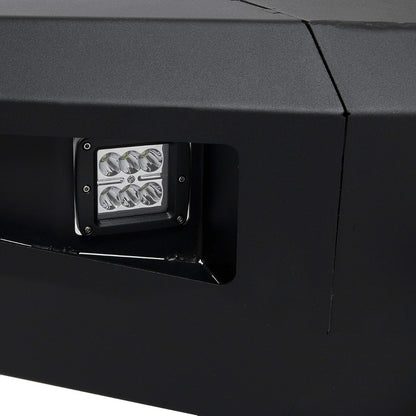 KUAFU Front Bumper Compatible with 2017-2019 Ford F250 F350 F450 Super Duty W/LED Light Winch Mounting Plate D-Rings 3 Piece Bumper Assembly Steel Powder Coated Black(2 Packages)