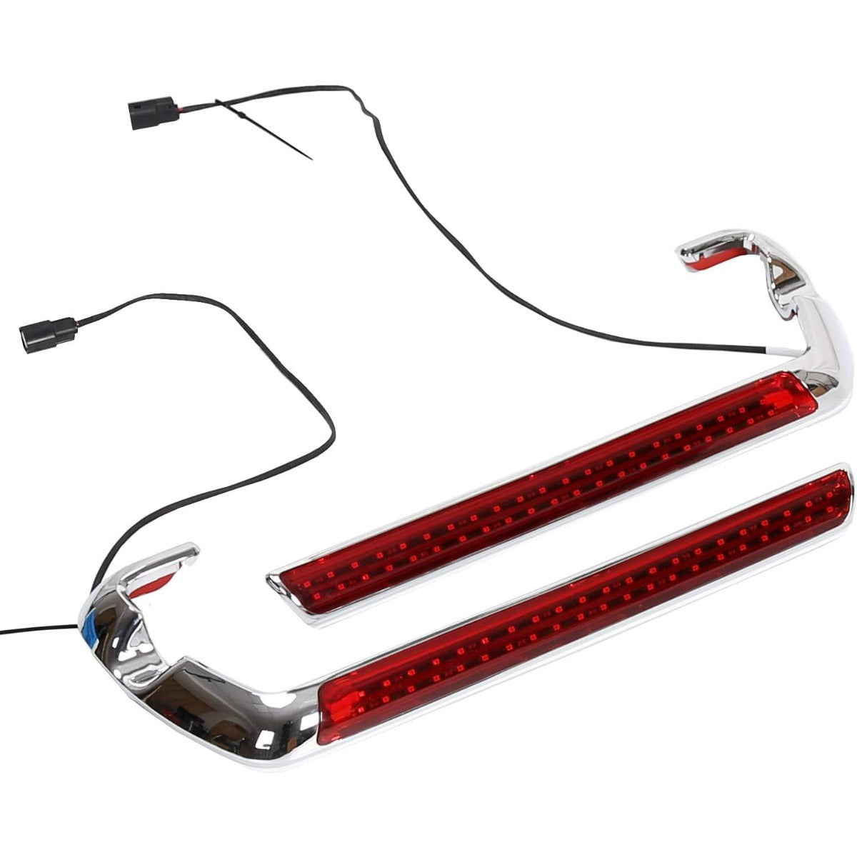 Kojem LED Side Marker Light Kit Compatible with 2014-2024 Harley Touring Road King Street Road Glide FLHR Replacement for P/N 69200722 69201599A Saddlebag Chrome Red