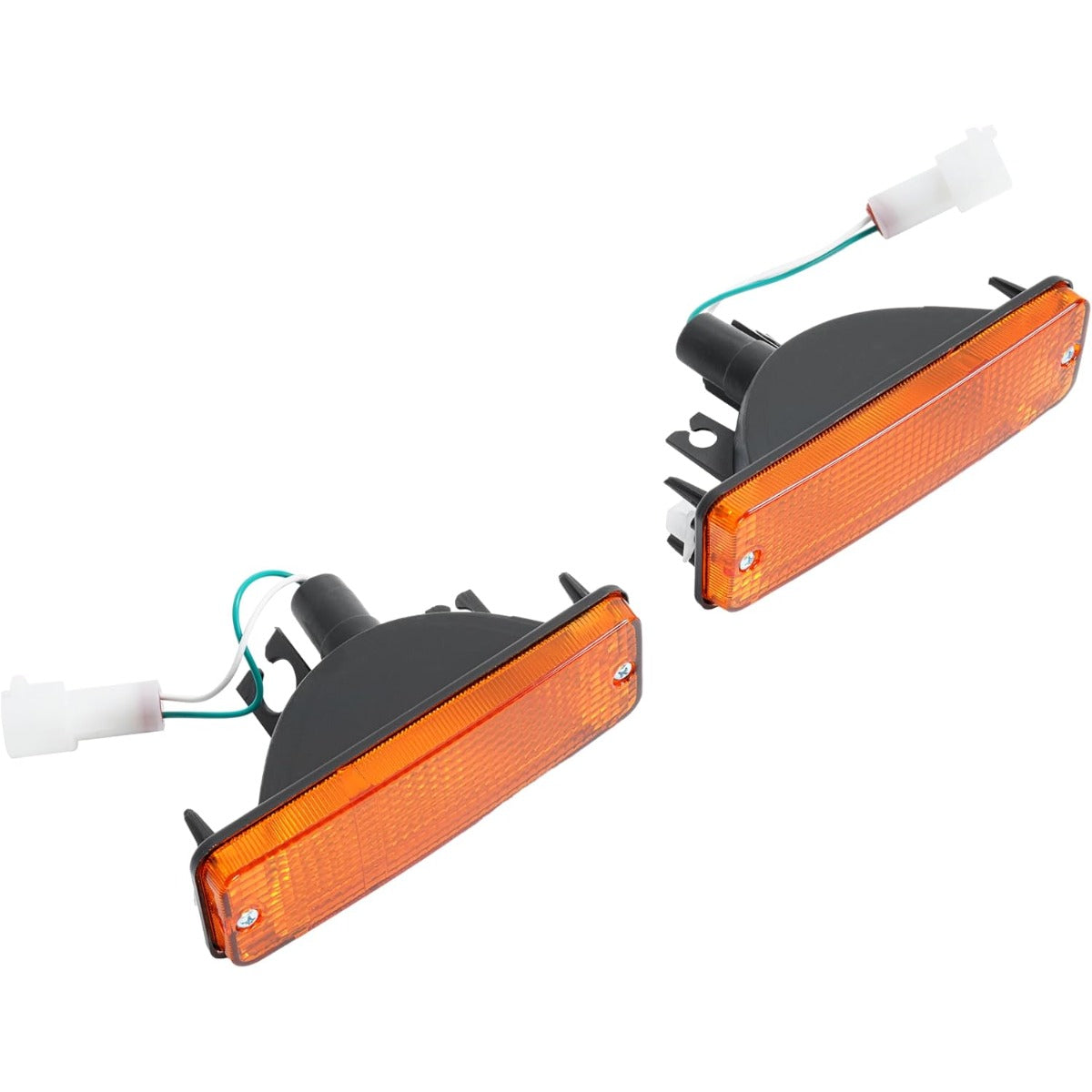 HECASA Turn Signal Lights Compatible with 1984-1988 Toyota 4Runner/Pickup, Front Bumper Lamps w/Bulbs Replacement for TO2521105 TO2530106, Left Driver And Right Passenger Side Yellow Lens