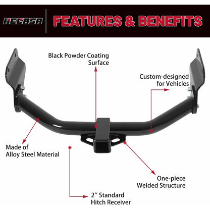 Class 3 Trailer Hitch Compatible with 2011-2023 Dodge Durango 2012-2021 Jeep Grand Cherokee 2022 Jeep Grand Cherokee WK All Trailer Tow Hitch 2 Inch Receiver, NN2173