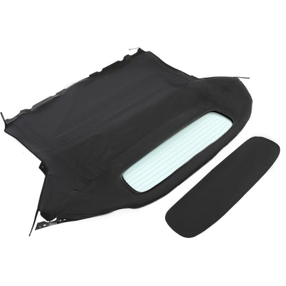 Convertible Soft Top for 2003-2009 Nissan 350Z, Black Color with Clear Heated Glass Window, Sailcloth Vinyl Soft Roof Replacement