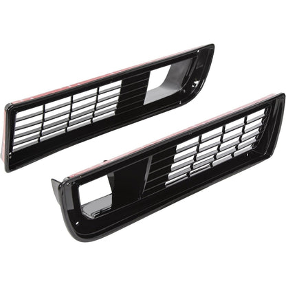 ALMULOO Grill 2Pcs Compatible with 1979-1981 Pontiac Firebird Trans Am Plastic(PP) Front Bumper Grille Black Replacement for 10010503 10010504