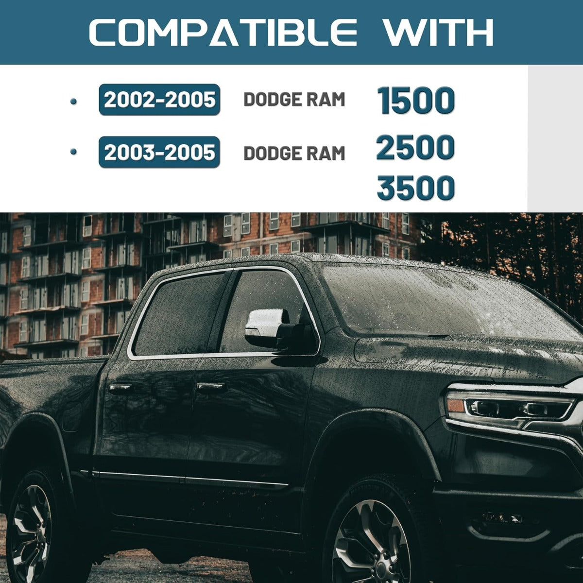 Dash Pad Dashboard Cover & Molded Dash Cover Cap Compatible with 2002-2005 Dodge Ram 1500 2500 3500 Full Replacement Instrument Panel Dash Panel (2 Packages)