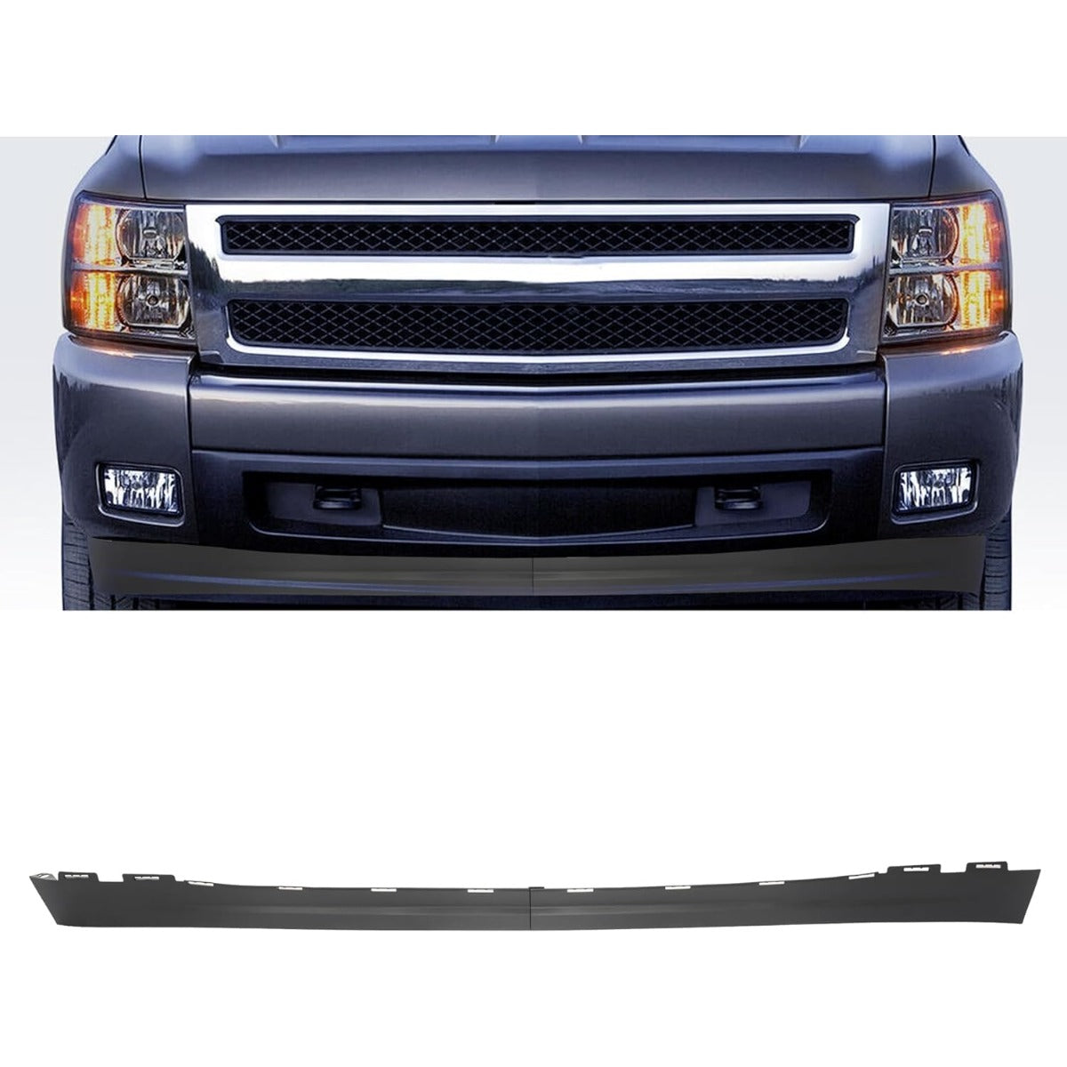 New Front Lower Bumper Valance Air Deflector Compatible with 2007-2013 Chevy Chevrolet Silverado 1500 25821880 GM1092191 Air Deflector Extension Black