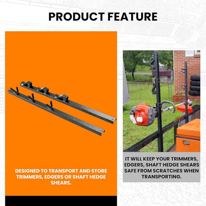 3 Place Weed Eater Rack Carrier Mount On Landscape Truck Trailer Enclosed Trimmer Rack Holder w/Lock Pair Steel Lockable LYA-064